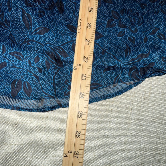 Ann Taylor | Women's Petite Floral Ruffle Collar Tie Bow Blouse | Size XLP - Picture 7 of 9